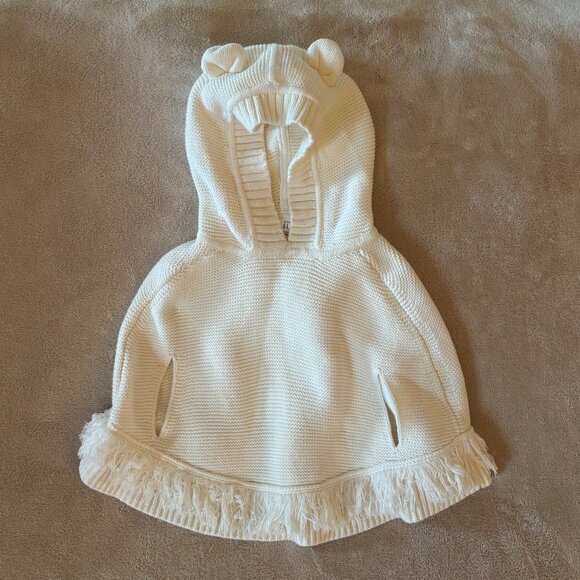 GAP Baby Girl's HOODED PONCHO and PANTS Size 18-24 Mth in color Cream - Picture 3 of 6
